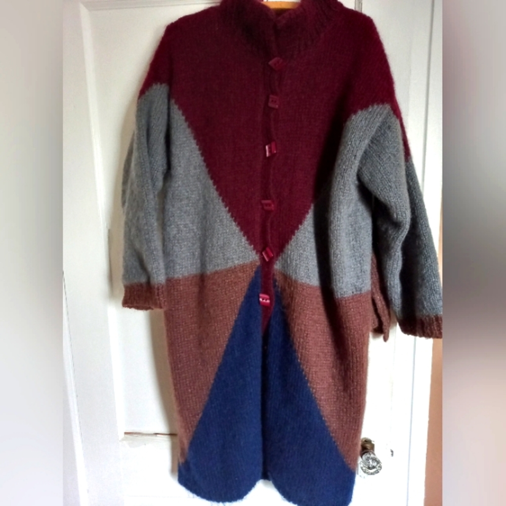 Handmade Wool Sweater / Jacket with hood